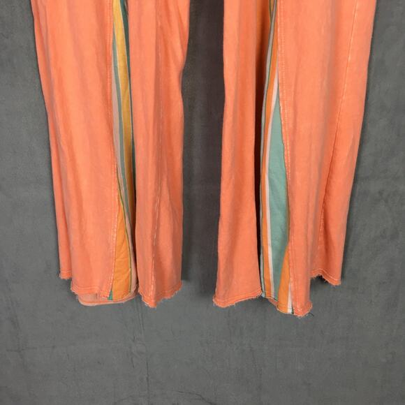 J.Her USA Womens Mineral Washed Wide Leg Pant Orange Patchwork Boho Preppy Sz S - Picture 14 of 16